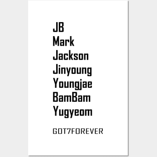 GOT7 forever Members names black Posters and Art